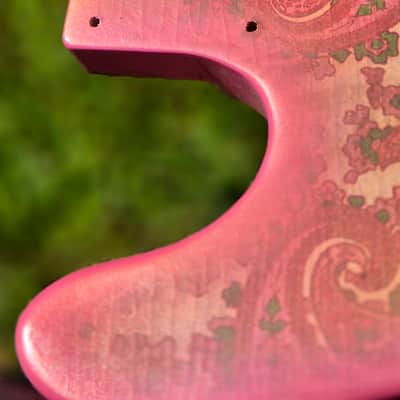 Pink Paisley Tele Body, Aged, Nitro , Alder image 5