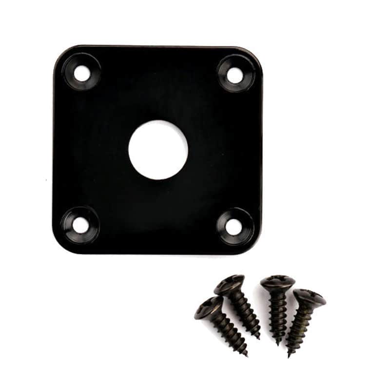 Les Paul Quality Metal Jack Plate With Matching Screws Black AP-0633-003 image 1