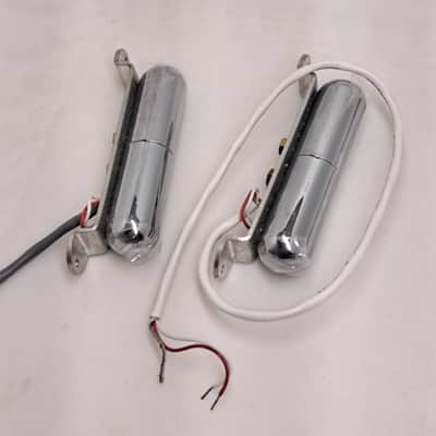 Danelectro-style Lipstick Pickup Unbranded Set of 2 - Chrome - NOS Unused image 1