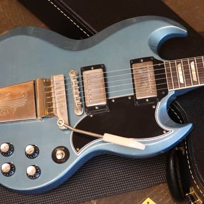 Mint! 2023 Gibson Custom Shop 1964 Reissue SG Murphy Lab w/ Maestro Electric Guitar Pelham Blue Ultra Light Aged + COA OHSC image 3