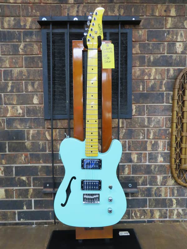 Xaviere XV650 Semi Hollow Thinline Tele Style Electric Guitar - Surf Green image 1