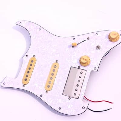 Hot Texas Blues loaded alnico V SSH Stagger Poles pickguard complete kit wired. image 2