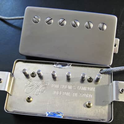 Tom Holmes PAF Humbucker Pickup Set ~ H450, H455 Double Cream Nickel Covers With Peter Green Mod image 5