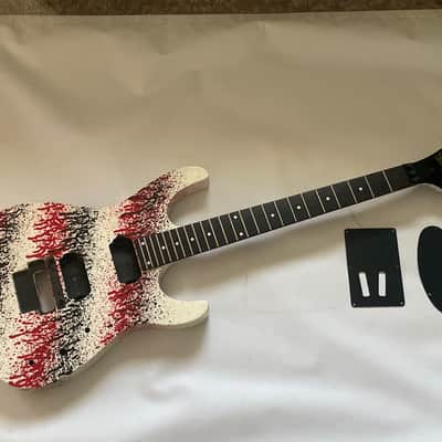 1999 MusicYo Kramer Baretta FR404SD Blood Splatter Guitar Body & Neck Husk Project w/ Case