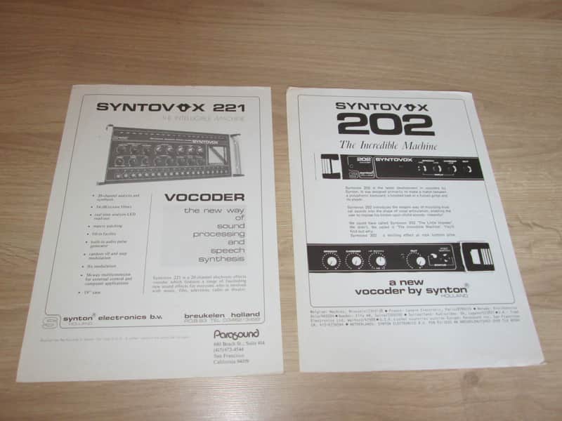 Synton "Syntovox" Original Literature Package -Rare - 1979 - Synthesizer Brochure image 1