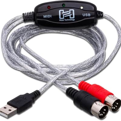 Hosa USM-422-Midi 6 Foot Tracklink MIDI to USB Interface, MIDI I/O to USB image 1