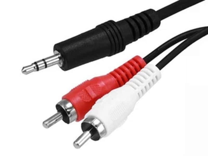 New 6ft 3.5mm (1/8") Male Stereo TRS Plug to 2 RCA Male Plug Cable - Black image 1