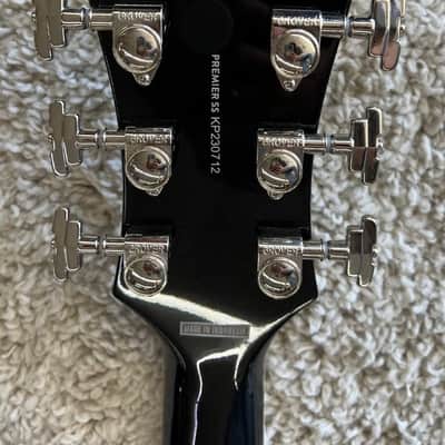 DAngelico Premier SS Semi-Hollow Electric Guitar, Black Flake, Stopbar Tailpiece image 6