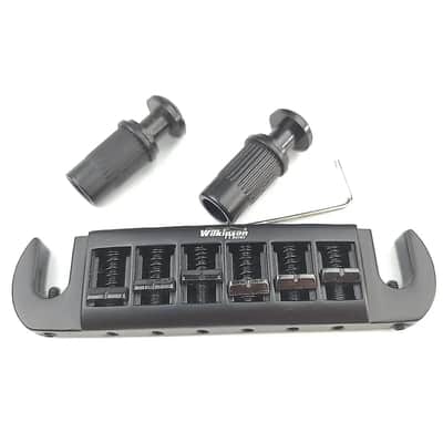 Wilkinson Wraparound Tune-O-Matic Bridge Tailpiece Stopbar in Black image 1