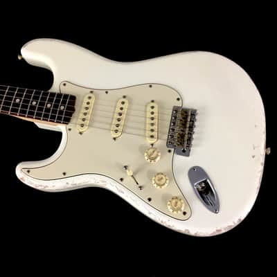LEFTY! Boutique Reverse ST62 Hendrix Olympic White Nitro Strat Wildwood Custom Relic Guitar Lefty 6.9 lb HSC image 14