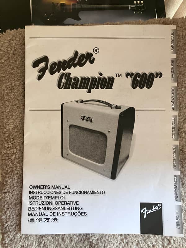 Fender Champion 600 Manual 2006 image 1