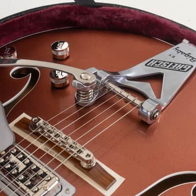 Gretsch G6118T Players Edition Anniversary Hollowbody Electric Guitar, Rosewood Fingerboard, Two-Tone Copper Metallic/Sahara Metallic image 9