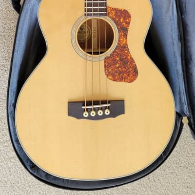 Guild B-140E Acoustic Electric Bass Guitar, Natural Finish, Guild Gig Bag image 2