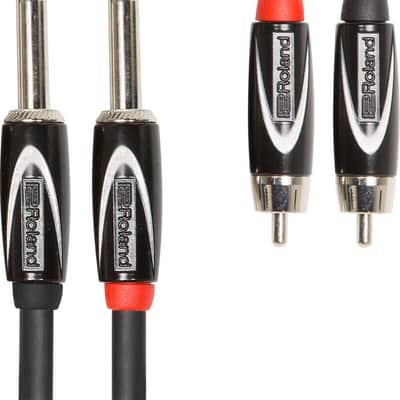 Roland RCC-5-2R28 Black Series Dual 1/4" Plug to Dual RCA Interconnect Cable (5')