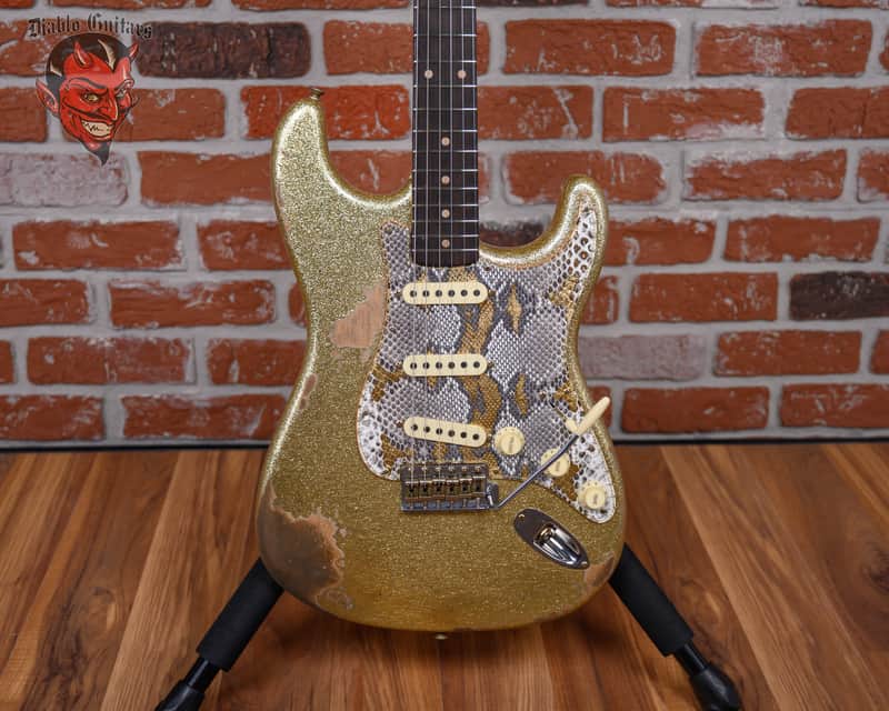 Fender Custom Shop W25 1962 Stratocaster Heavy Relic Gold Sparkle Boos Leather Custom Pickguard 2025 w/OHSC image 1