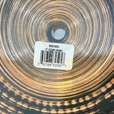 Zildjian S Dark Crash 16" Cymbal Black Finish B12 Bronze Fast Dark Effects Crash Cymbal image 6
