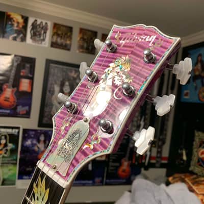 DRAGON 🐉🐲! 2025 Gibson Custom Shop Les Paul Dragon Purple Denim Blue Trans Violet Pink Flame Top TV White Ebony Classic White CustomBuckers M2M Made To Measure Ultima Modern Supreme Burst Abalone Master Artisan Collector’s Limited Edition Figured image 7