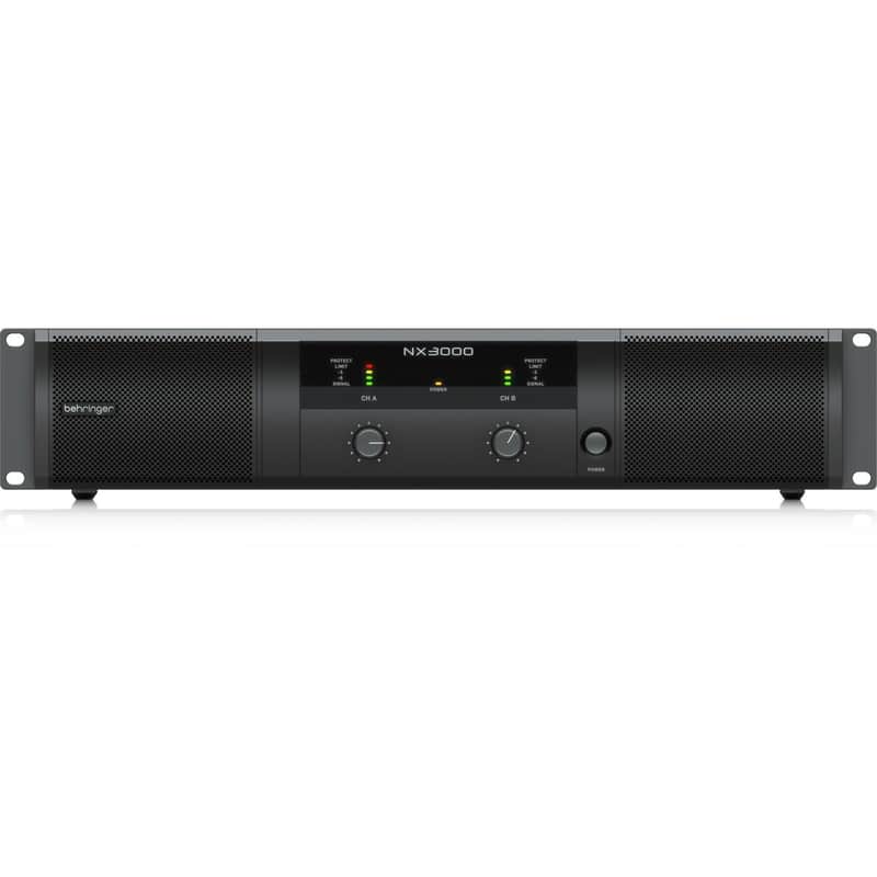 Behringer NX3000 3000W Ultra-Lightweight Class-D Power Amplifier with SmartSense Loudspeaker Impedance Compensation with Value Series XLR M to F Professional Microphone Cable - 25' image 1