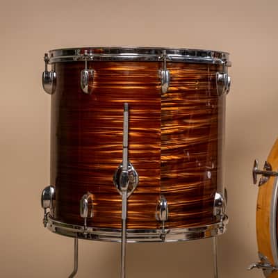 1970s Tempro Tiger Eye's Pearl Drum Set 14x20 8x12 and 16x16 image 16