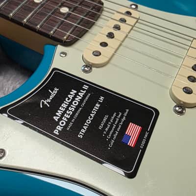 Fender American Professional II Stratocaster LEFT HAND BRAND NEW 75TH ANNIVERSARY 2021 Model Miami Blue Rosewood USA LH Lefty Handed Electric Guitar image 7