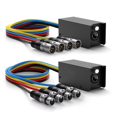 4 Channel 3-Pin XLR Snake Multi Network Receiver to Single Ethercon Cable Snake Box Extender for Stage Lighting and Recording Studio-Channel Ethercon Cable image 1