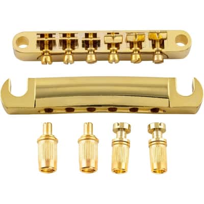 Guitar Tune-O-Matic Bridge and Stop Bar Tailpiece with Anchors and Studs Set for Epiphone Les Paul LP SG Style 6 String Electric Guitar,Golden image 2