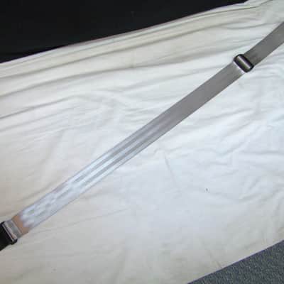 PERRI'S 2" Silver Seatbelt Webbing Guitar Strap With Genuine Leather Ends - NEW gray grey seat belt image 1