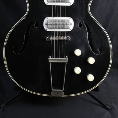 1960 Silvertone H1427 Espanada Black Hollowbody Electric Guitar Harmony H62 image 2