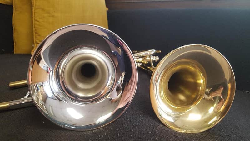 5 5/8 Big Bell Silver Trumpet Bb C Heavy Cap w/D2H Mouthpiece image 1
