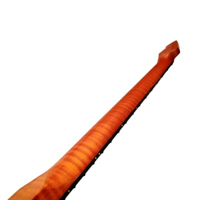 Tele Style neck Roasted flame maple with rosewood fretboard (Satin) image 4