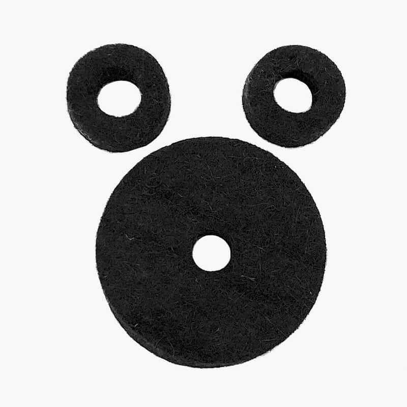 Danmar - 512A3 - Hi-Hat Cymbal Felt Pack 1 large, 2 small black image 1