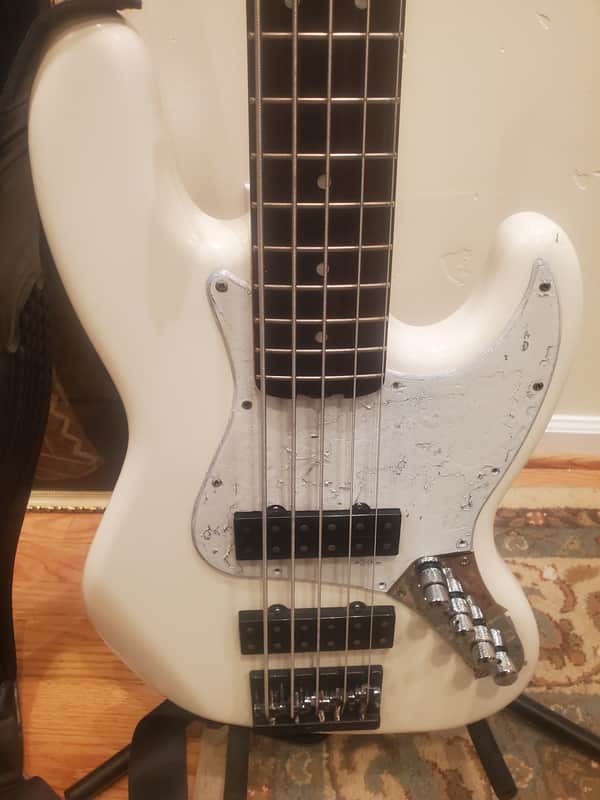 Fender Modern Player Jazz Bass V Satin 2014 - Olympic White image 1