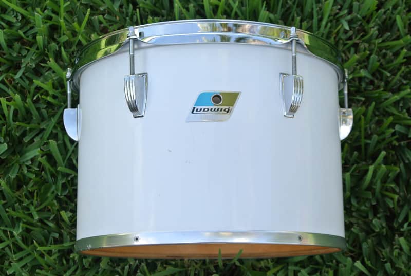 RARE! 1970's LUDWIG (Chicago) 13" WHITE CORTEX CONCERT TOM for DRUM SET! RM120 image 1