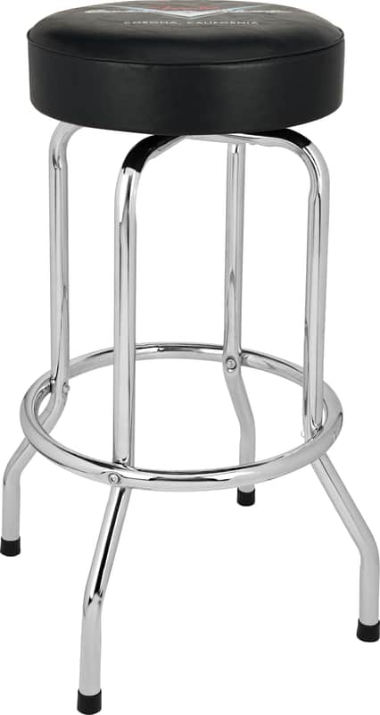 Fender® - Custom Shop Chevron Logo Barstool, Black/Chrome, 30" image 1