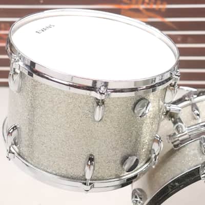 Gretsch Round Badge 3pc Drum kit Set Silver Sparkle 20/14/13" Vintage 1960's image 17