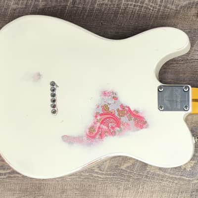 MyDream Partcaster Custom Built - Aged White over Pink Paisley Asyllum image 3