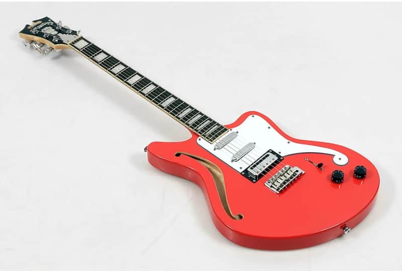 D'Angelico Premier Series Bedford SH Limited-Edition Electric Guitar with Tremolo - Fiesta Red image 1