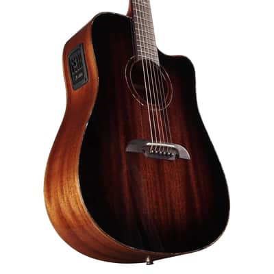 Alvarez  MDA66CESHB - Solid Mahogany Dreadnought Electric Acoustic, in Shadowburst Gloss Finish image 3