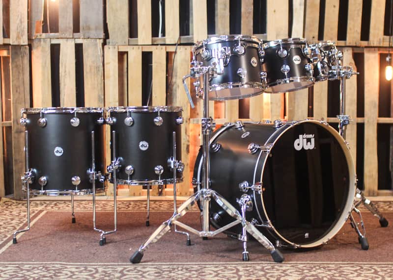 DW Collector's Maple SSC Ebony Satin Oil Drum Set - 22,8,10,12,14,16 - SO#1449939 image 1