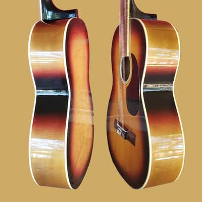 1960s Terada-T Haruo C-312 Folk Guitar Sunburst Solid Spruce/Maple Nylon String, Luthier Restored image 8