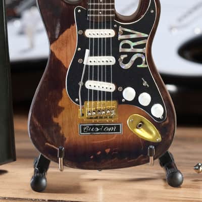 SRV Number One Guitar - Stevie Ray Vaughan Aged Vintage Fender Strat Mini Guitar Replica image 7