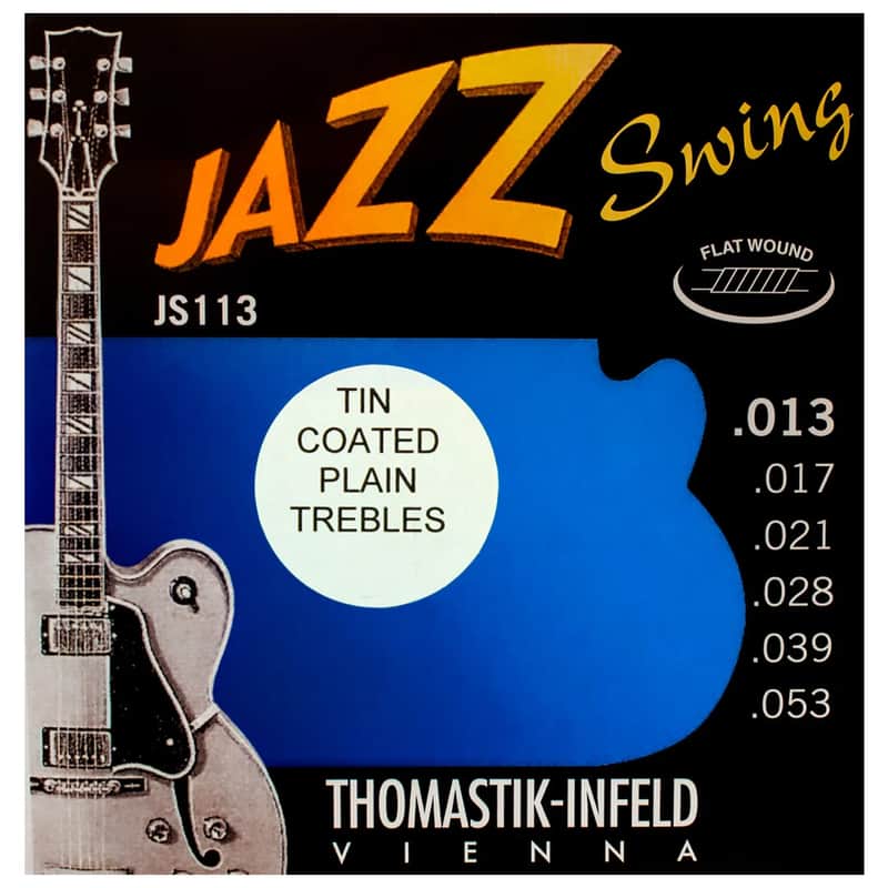 Thomastik-Infeld JS113T Jazz Swing Flatwound Jazz Guitar Strings Medium Tin-Plated Trebles (.013-.053) image 1
