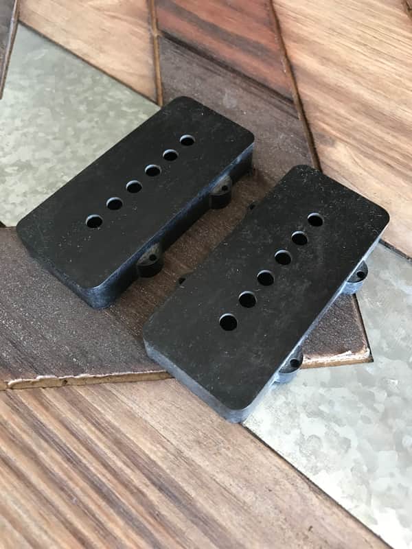 Real Life Relics Black Jazzmaster® Pickup Covers (Set of 2)    [DJ6] image 1