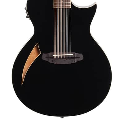 ESP LTD TL-12 Thinline 12-String Acoustic Electric Guitar Black image 3