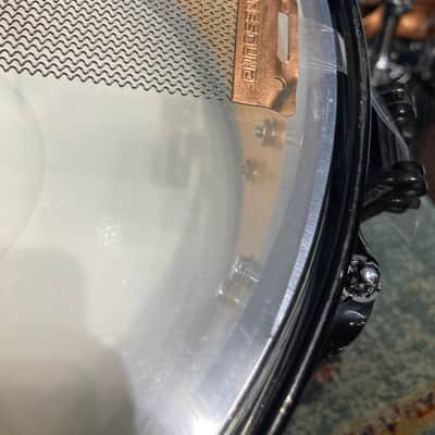 Terry Bozzio's DW 5x14" Collector's Edge Snare Drum, 1998 Autographed - Transparent Black Satin image 18
