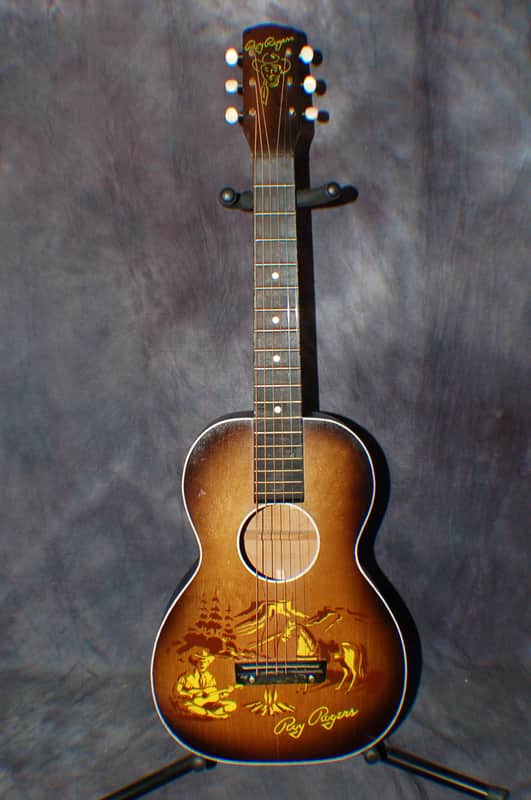 1955 Roy Rogers Cowboy Guitar 1/2 size Neck Reset Pro Setup Original Soft Shell Cowboy Case image 1