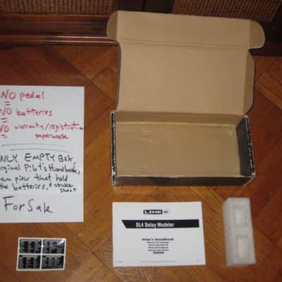 used with wear Line 6 EMPTY Cardboard Box for DL4 Delay Modeler + original Pilot's Handbook, sheet w/ 4 very small black stickers, & styrofoam battery holder (NO: pedal / batteries) mid 2000s - mid 2010s (not for MkII ver) image 2