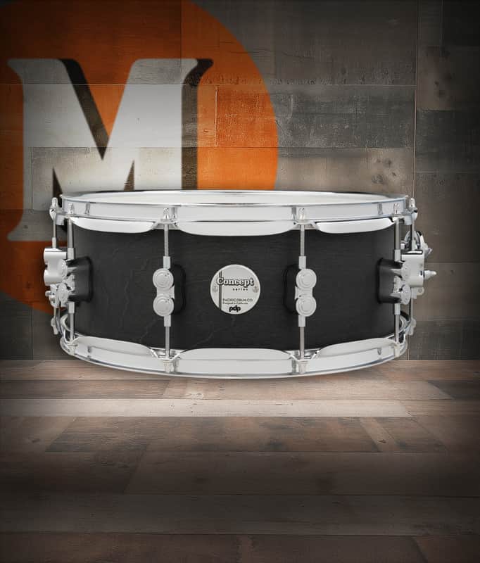 PDP Concept Series Black Wax Maple Snare, 5.5x14, Satin Black w/Chrome Hardware (PDSN5514BWCR) image 1