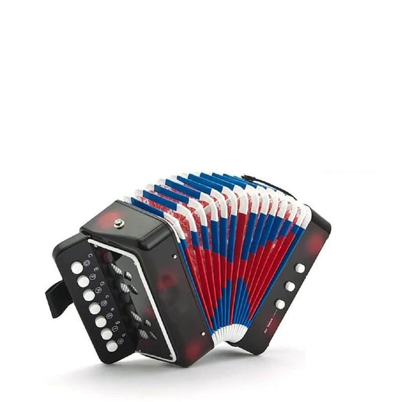 Top Quality Black Accordion Kids Musical Toy w 7 Buttons 2 Bass image 1