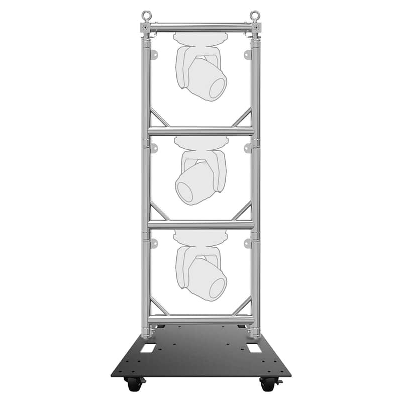 3 Global Truss Modular Lighting Quick Grid Sections + Baseplate w/ Wheels image 1